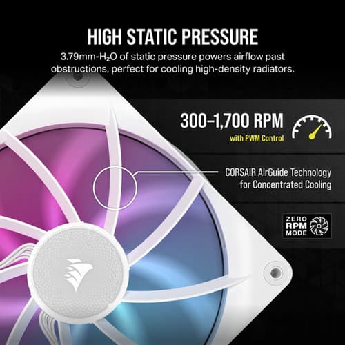 Corsair iCUE Link RX140 RGB 140mm PWM White Cabinet Fan (Dual Pack)